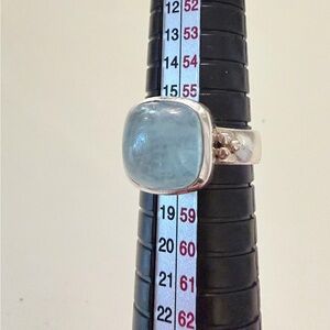 Aquamarine set in sterling silver Sz. 8